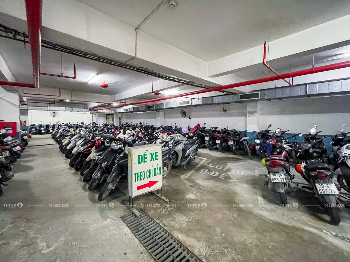 Khu vực hầm để xe toà nhà Âu Việt Building