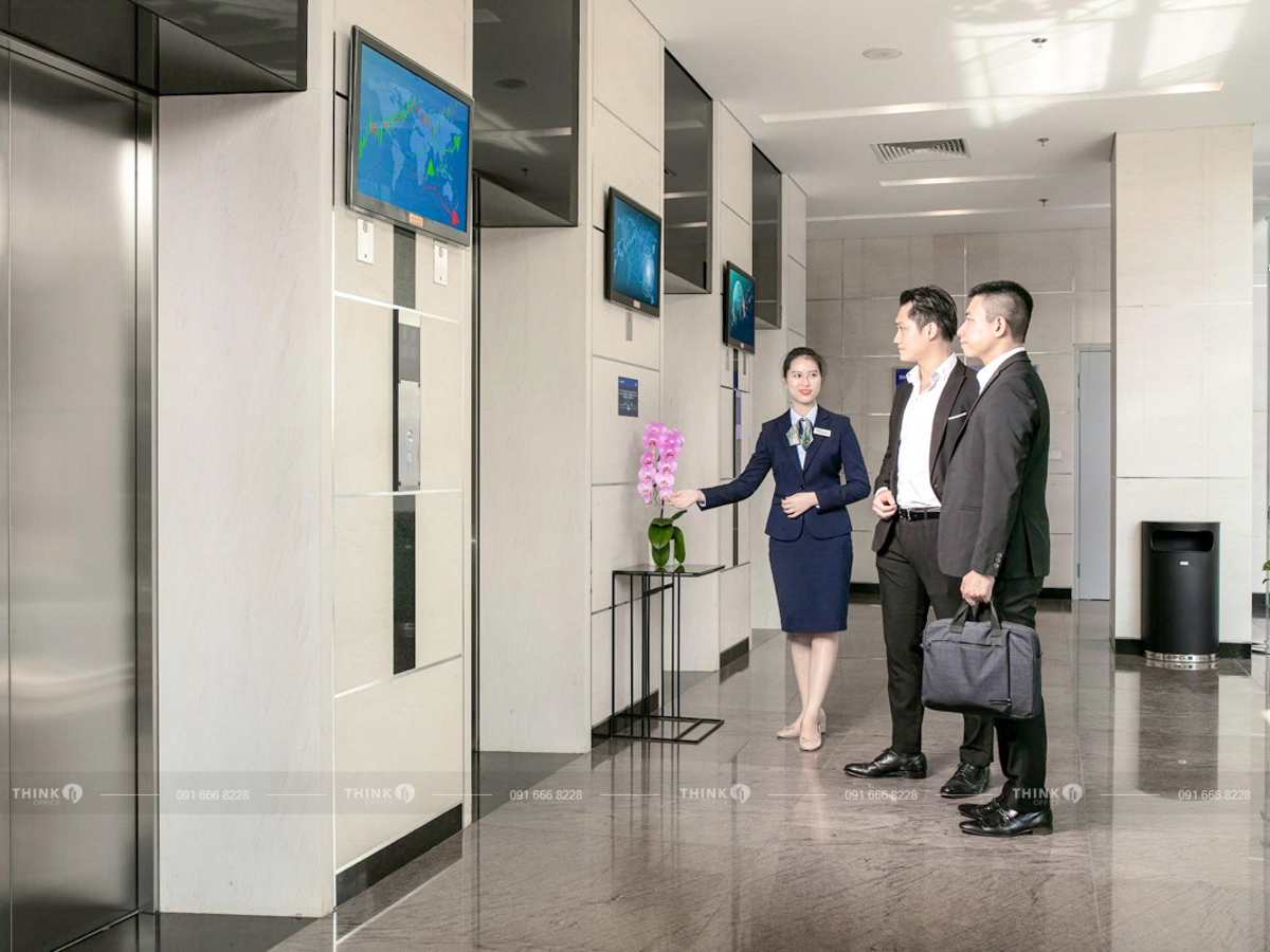 Khu vực sảnh thang máy văn phòng IDMC Mỹ Đình 2 Building