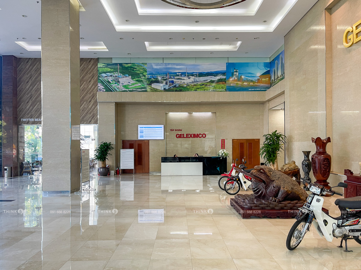 Khu vực sảnh toà nhà Geleximco Building Hoàng Cầu