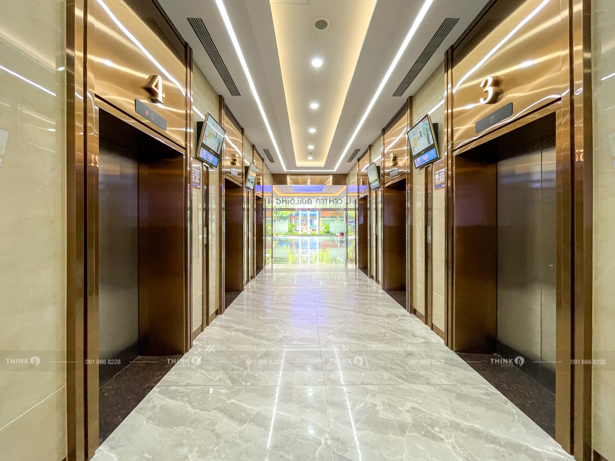 Sảnh thang máy văn phòng toà nhà Hapulico Center Building