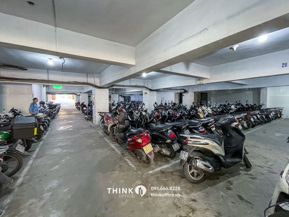 Hầm để xe B1 tại toà nhà Hanco 3 Building 14 Láng Hạ