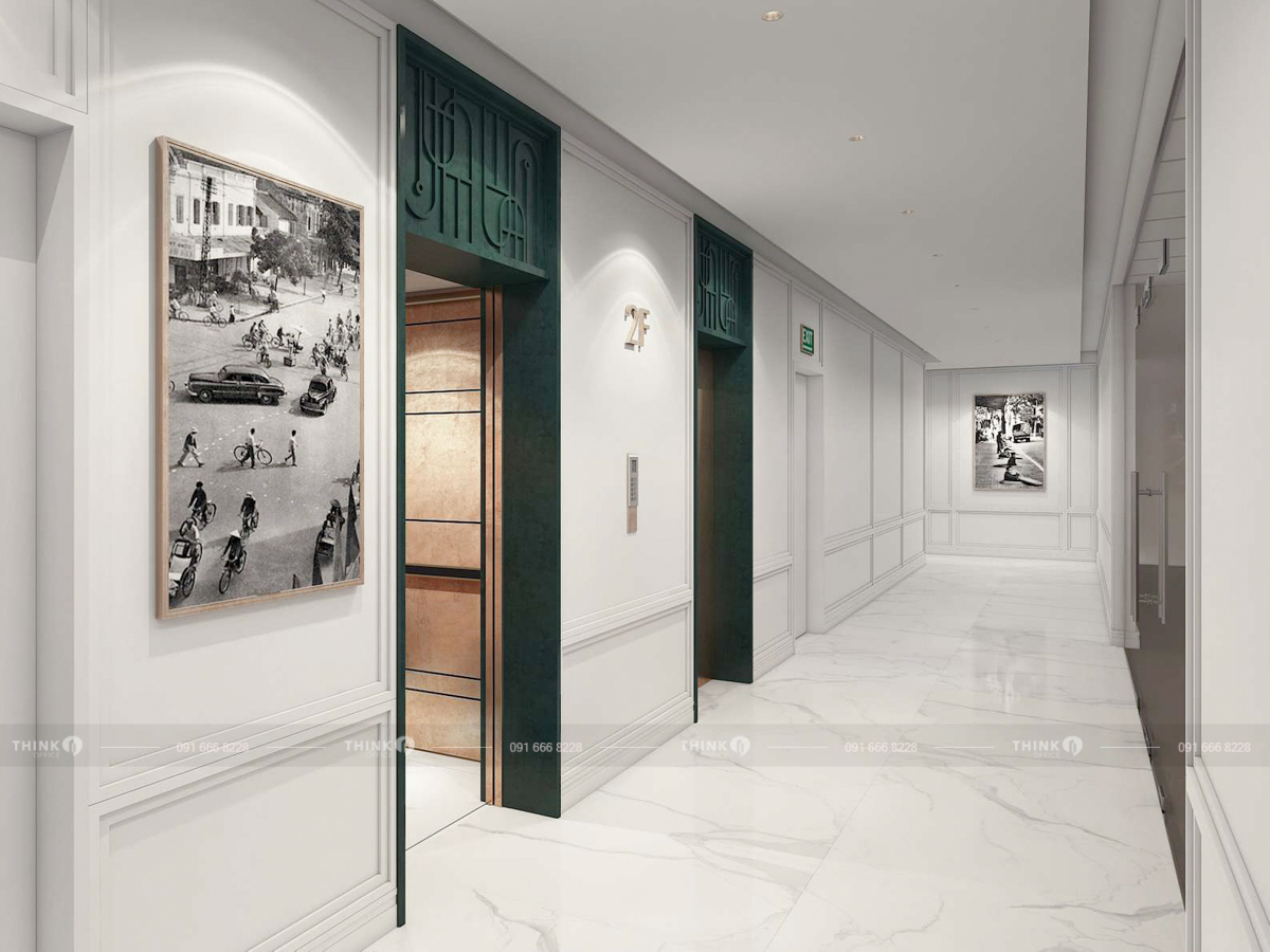 Hành lang văn phòng toà nhà International Center Ngô Quyền