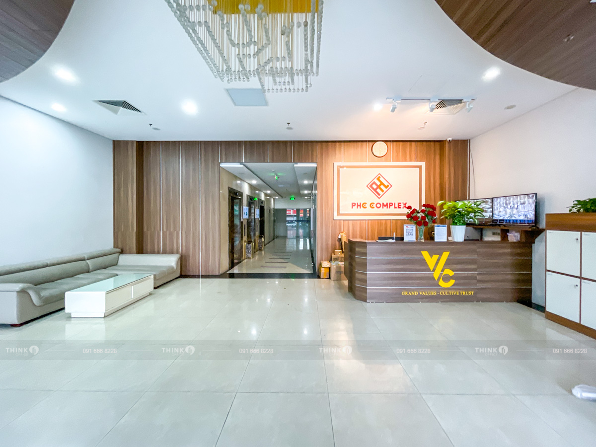 Khu vực lễ tân sảnh toà nhà PHC Complex
