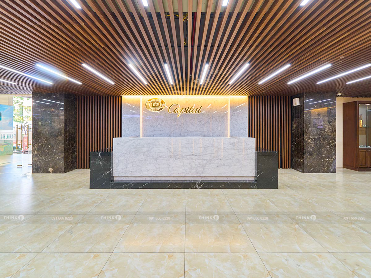 Khu vực lễ tân toà nhà Capital Building Hai Bà Trưng