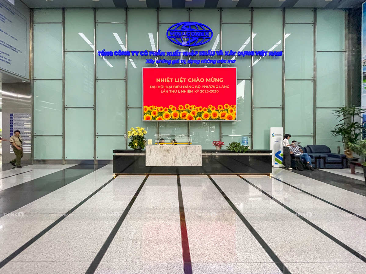 Khu vực lễ tân toà nhà Vinaconex Tower Láng Hạ