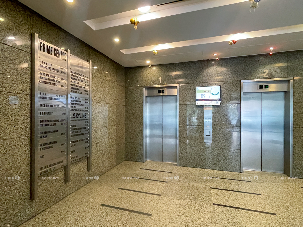 Khu vực sảnh toà nhà Prime Centre Quang Trung