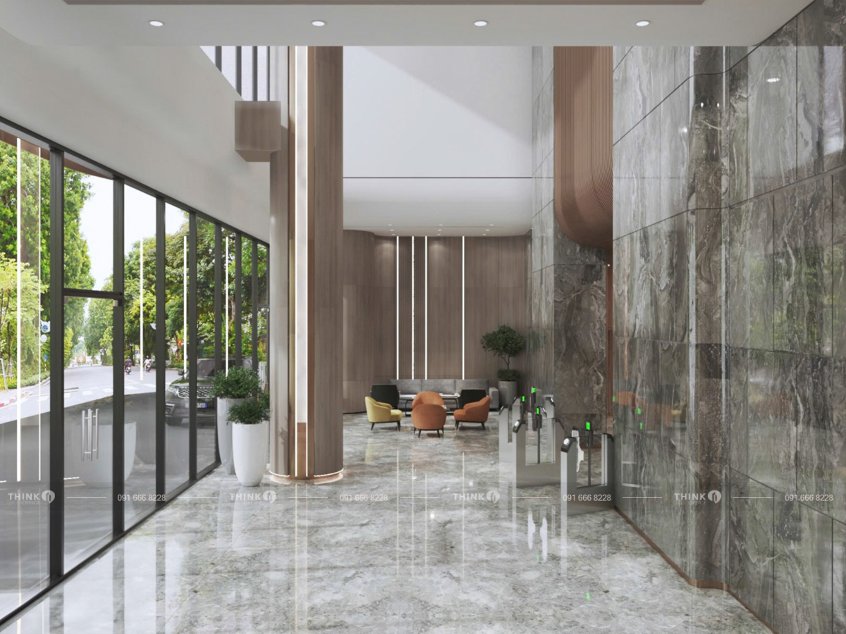 Khu vực sảnh văn phòng toà nhà Han Jardin Ngoại Giao Đoàn