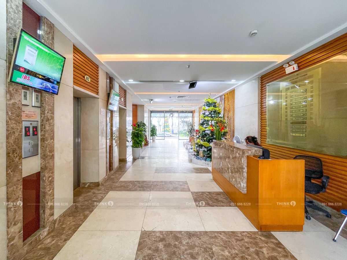 Khu vực sảnh văn phòng toà nhà Hudland Tower