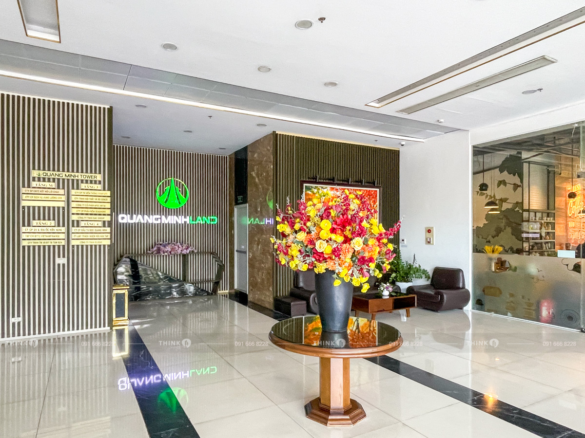 Khu vực sảnh văn phòng toà nhà Quang Minh Tower N02 T3 Ngoại Giao Đoàn