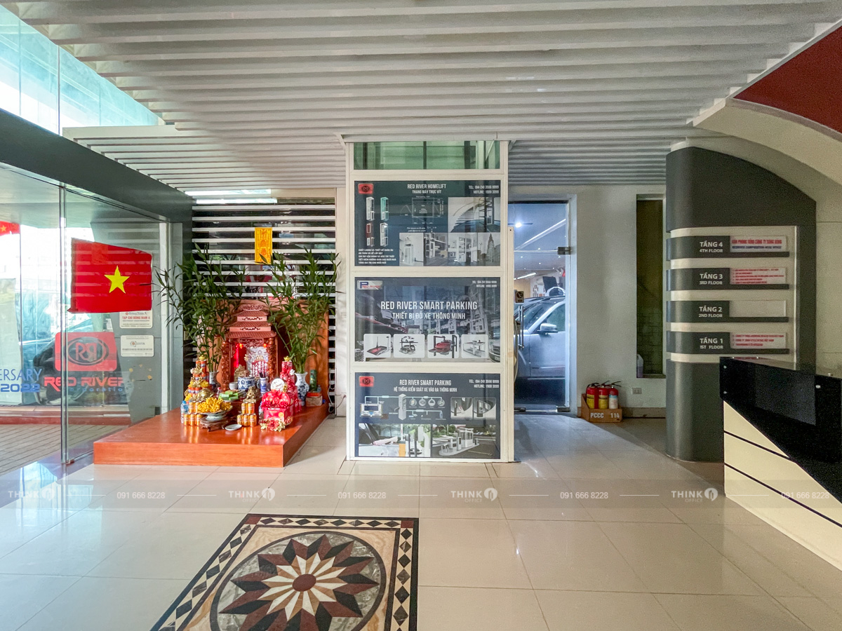 Khu vực sảnh văn phòng toà nhà Red River Building Lê Văn Lương