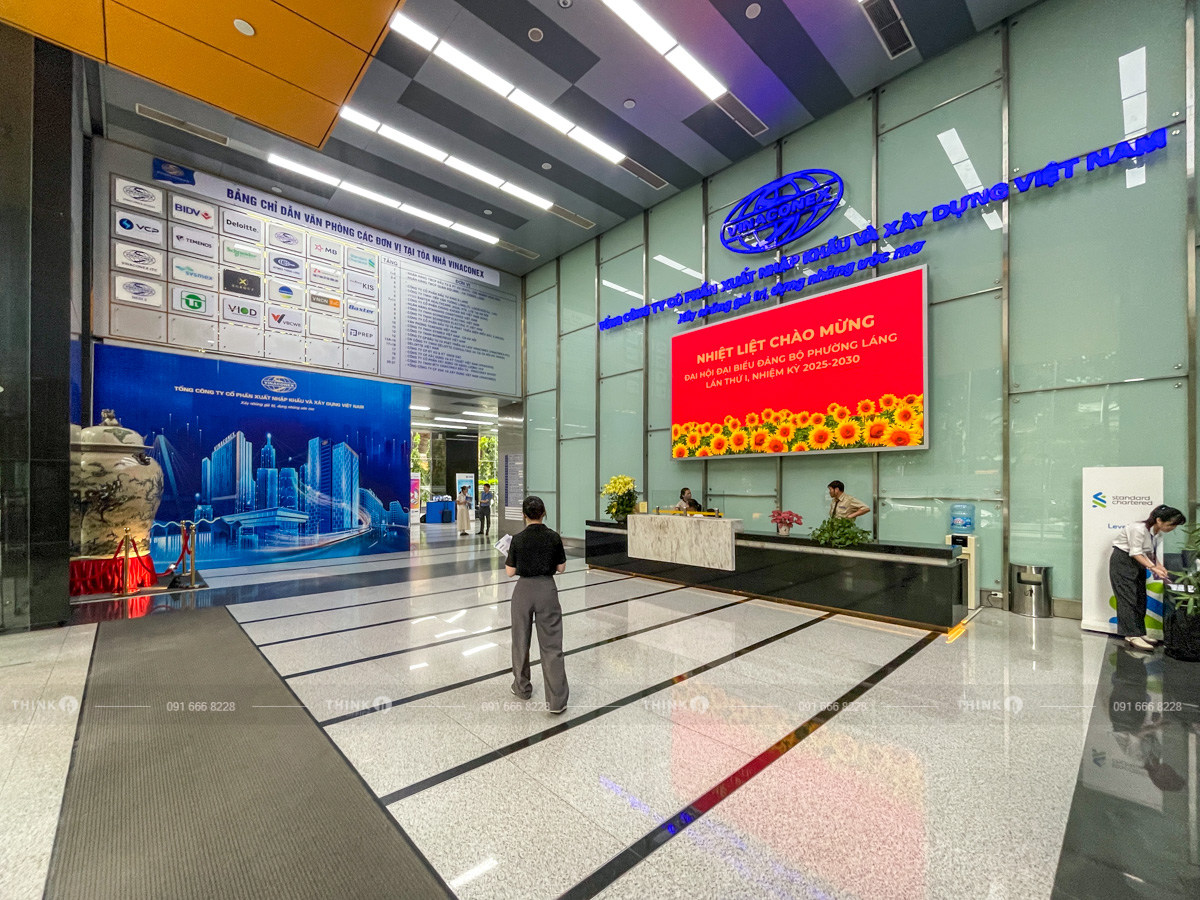 Khu vực sảnh văn phòng toà nhà Vinaconex Tower Láng Hạ