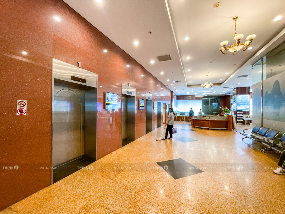 Khu vực thang máy sảnh văn phòng toà nhà CEO Tower