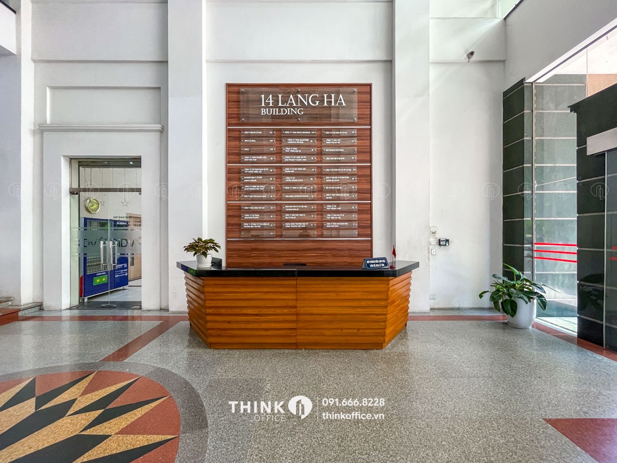 Quầy lễ tân tại toà nhà Hanco 3 Building 14 Láng Hạ