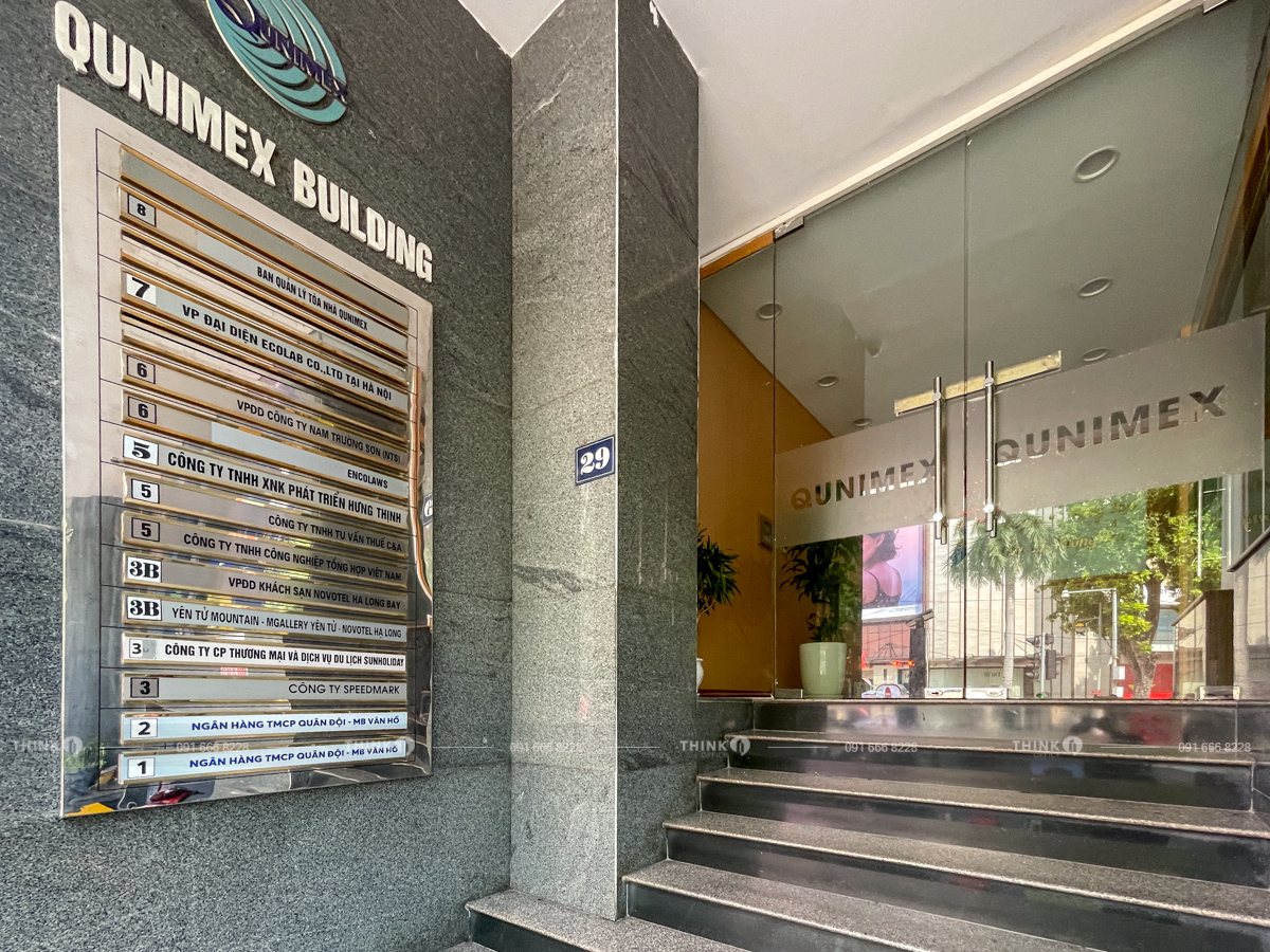 Lối vào sảnh toà nhà Qunimex Building Lê Đại Hành