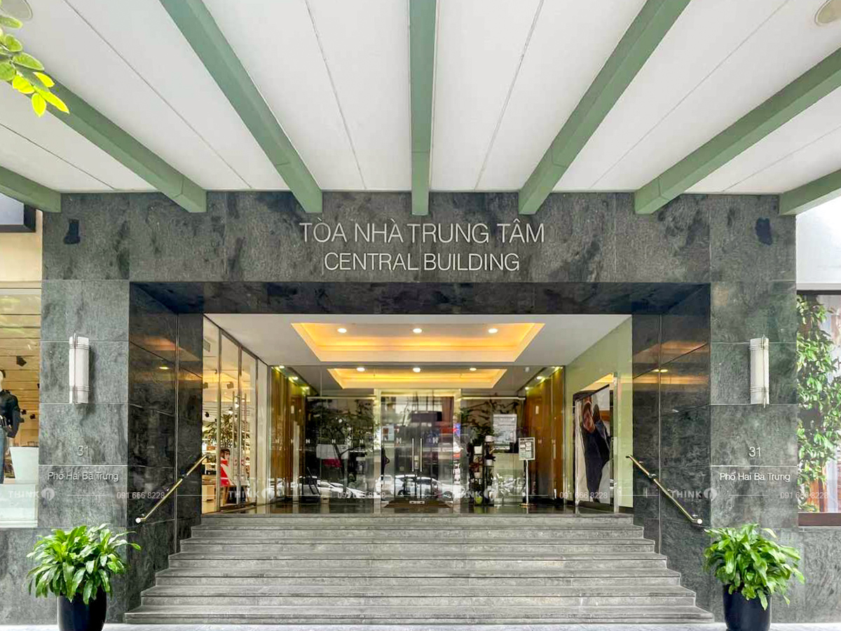 Lối vào sảnh văn phòng toà nhà Central Building Hai Bà Trưng