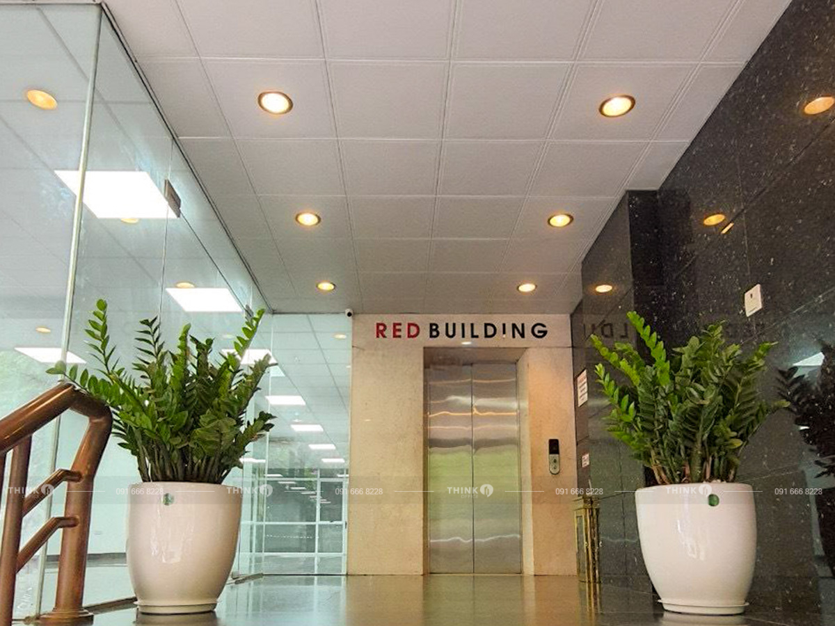Sảnh thang máy văn phòng toà nhà Red Building 169 Bùi Thị Xuân