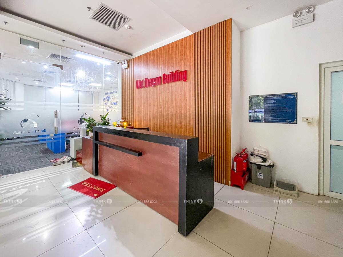 Khu vực quầy lễ tân toà nhà Viet Dragon Building