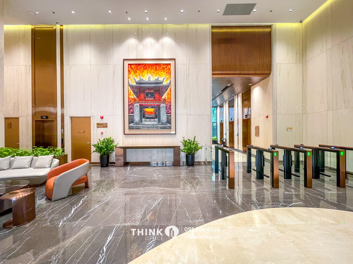 Khu vực sảnh văn phòng toà nhà Oriental Square KĐT Starlake