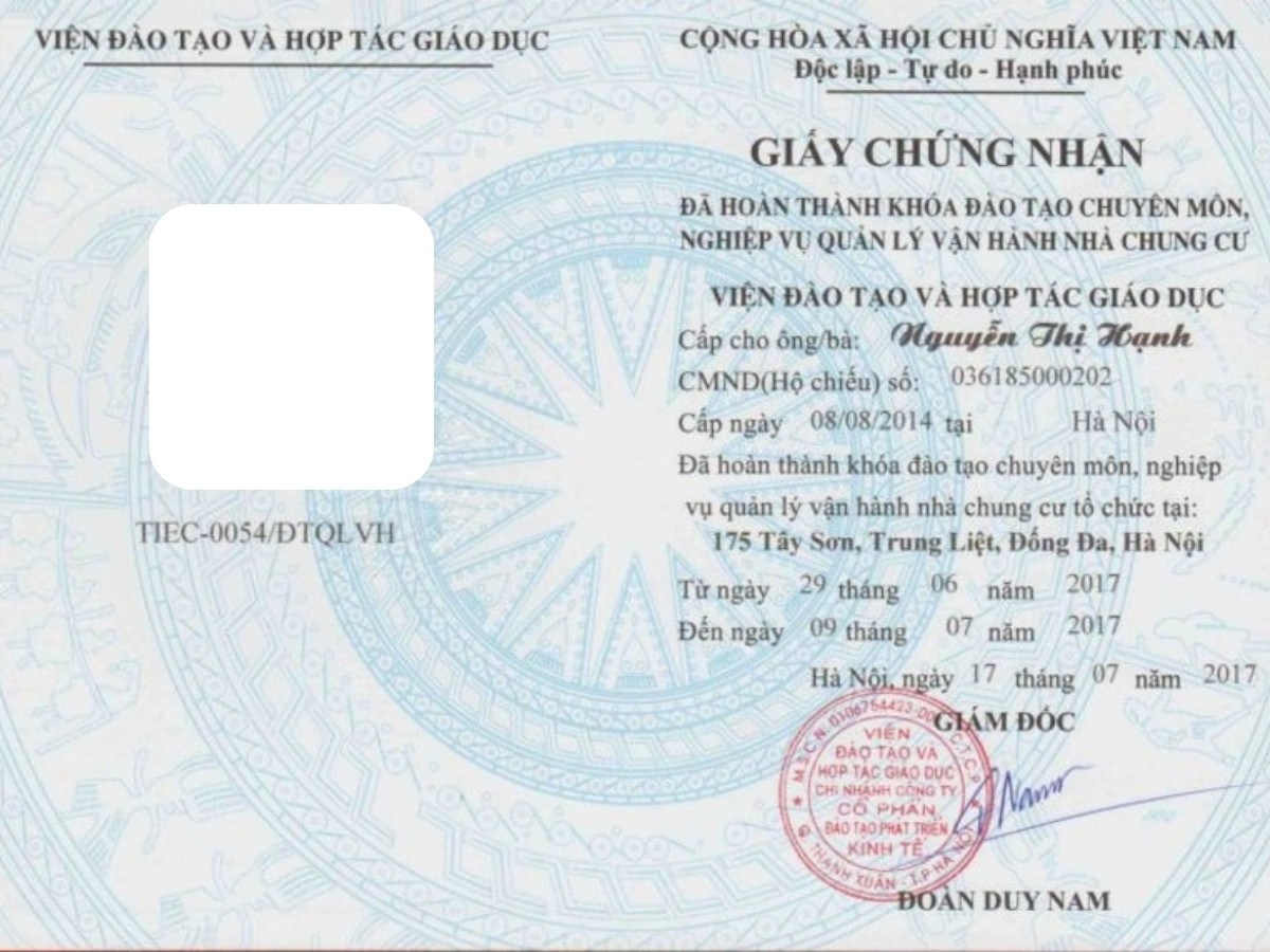 chứng chỉ quản lý vận hành tòa nhà